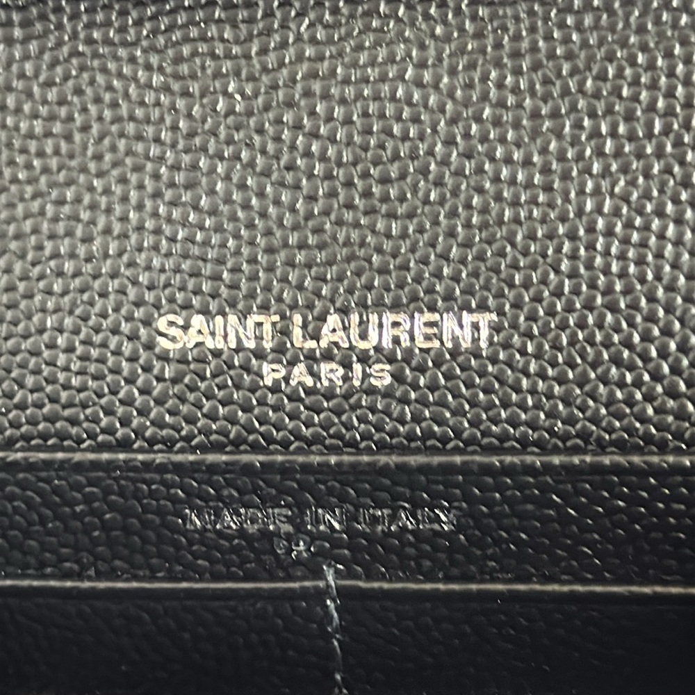 YSL Monogram Large Wallet Bag on Chain in Grained Leather Black - Picture 8 of 8